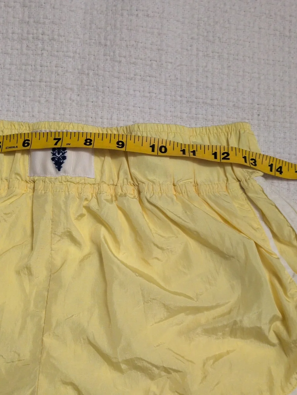 Free People Yellow Athletic Running Shorts with White Trim